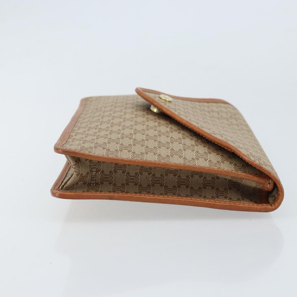 Celine Macadam Pochette Canvas and Leather, BEIGE, CANVAS, Clutche & pouche