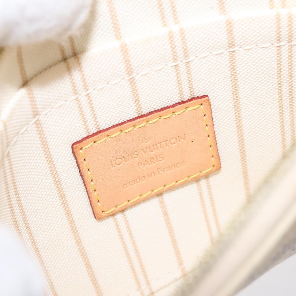 Louis Vuitton Neverfull Pochette Damier, WHITE, CANVAS, Clutche & pouche