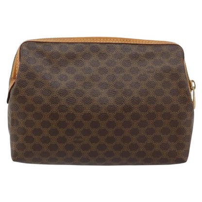 Celine Macadam Pochette Canvas and Leather, Brown, Canvas, Clutch