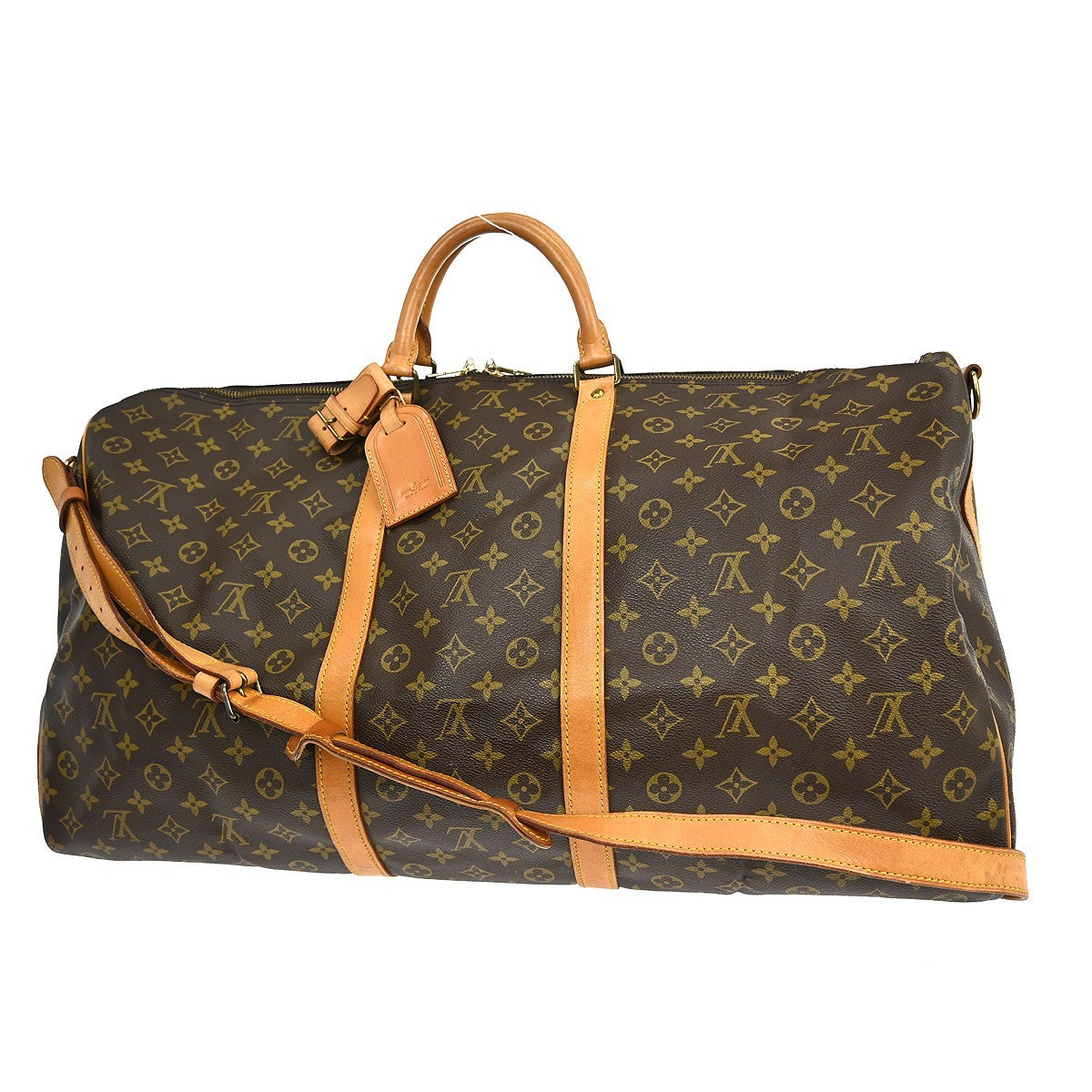 Louis Vuitton Keepall Bandouliere Bag Monogram Canvas, BROWN, CANVAS, Travel bag