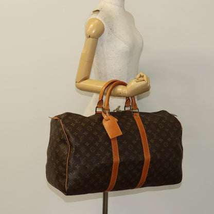 Louis Vuitton Keepall Bag Monogram Canvas, BROWN, CANVAS, Travel bag