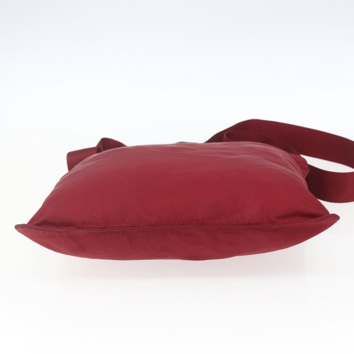 Prada Zip Top Messenger Bag Tessuto, RED, NYLON, Shoulder bag