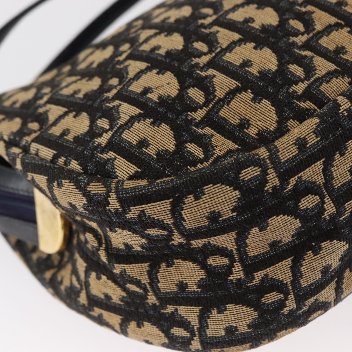 Christian Dior Vintage Trotter Shoulder Bag Canvas, NAVY, CANVAS, Shoulder bag