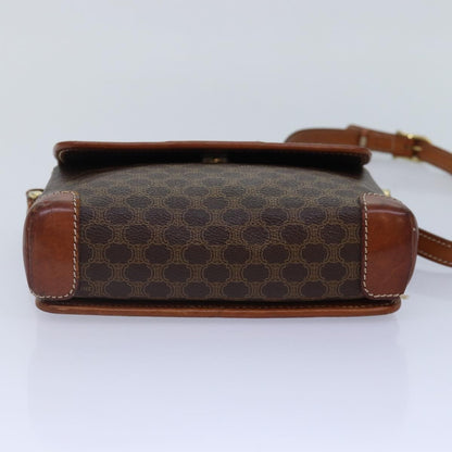 Celine Vintage Macadam Shoulder Bag Canvas and Leather, BROWN, CANVAS, Shoulder bag