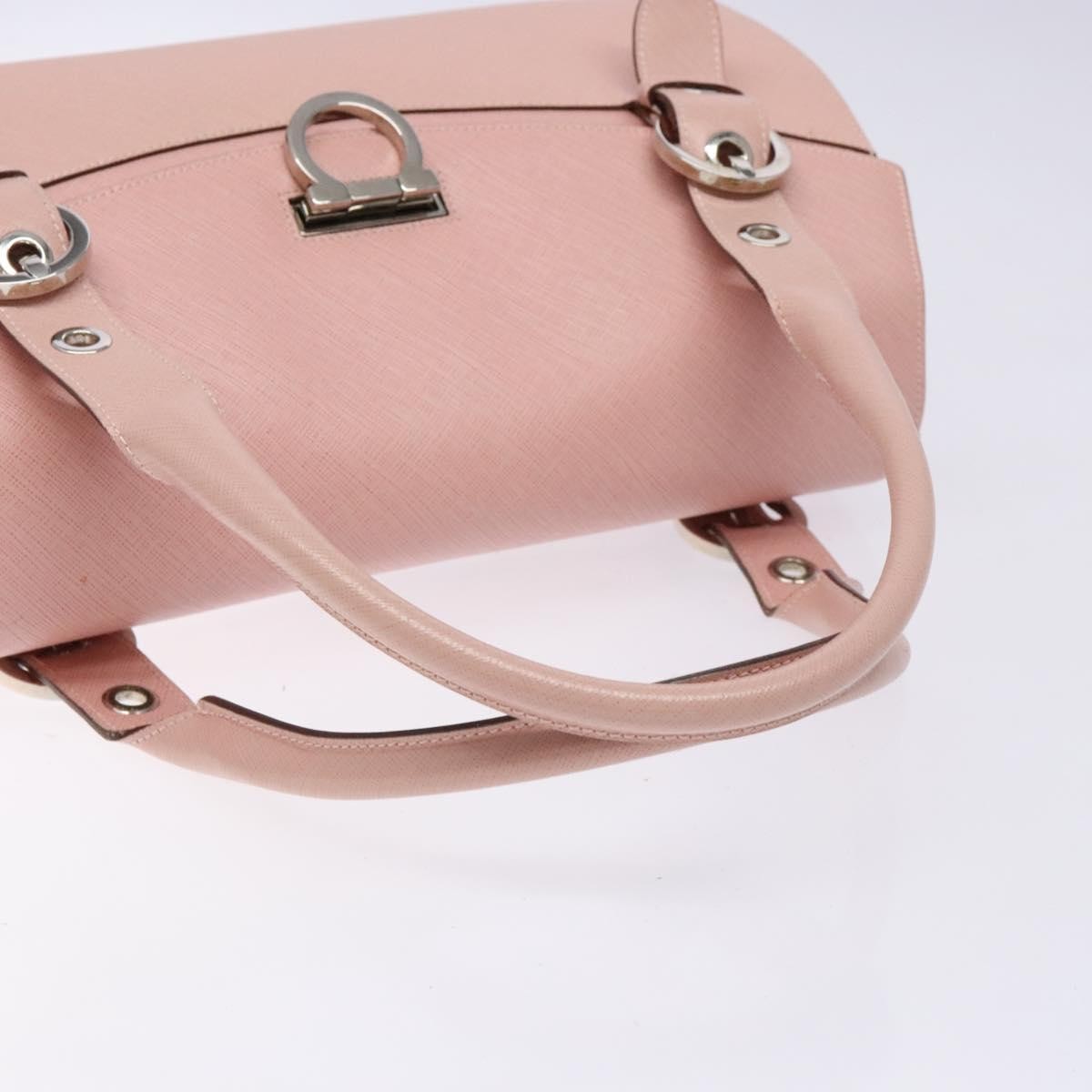 Salvatore Ferragamo Gancini handbag Leather, PINK, LEATHER, Handbag