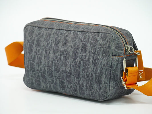 Christian Dior Flight Shoulder Bag Denim, NAVY, DENIM_JEANS, Shoulder bag