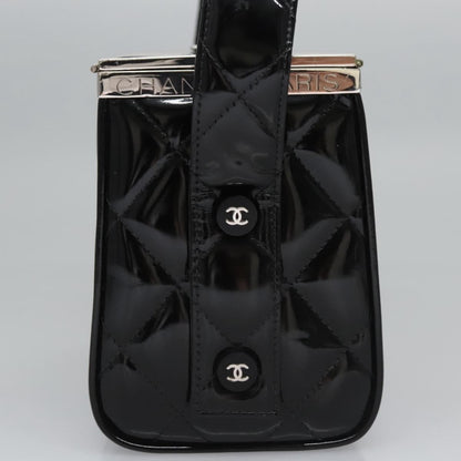 Chanel Vintage Metal Box Bag Quilted patent, Black, Patent Leather, Handbag