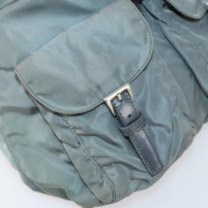 Prada Double Front Pocket Backpack Tessuto, Gray, Nylon, Backpack