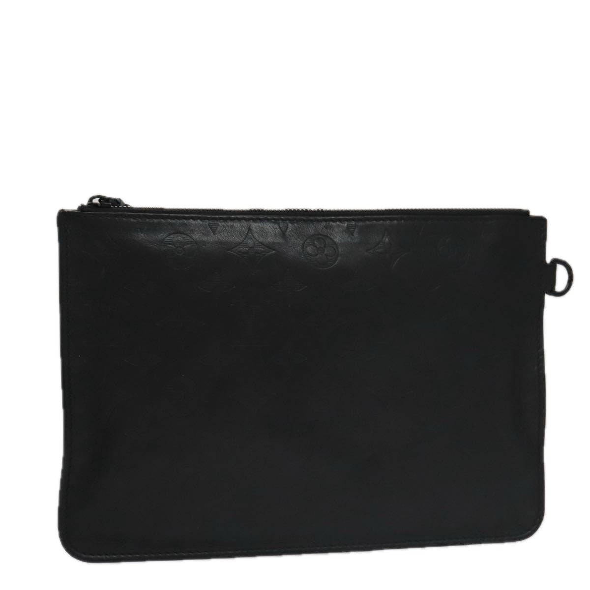 Louis Vuitton Neverfull Pochette Monogram Empreinte Giant, BLACK, LEATHER, Clutche & pouche