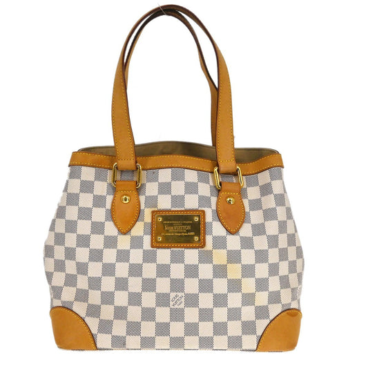 Louis Vuitton Hampstead Handbag Damier, White, Canvas, Tote Bag