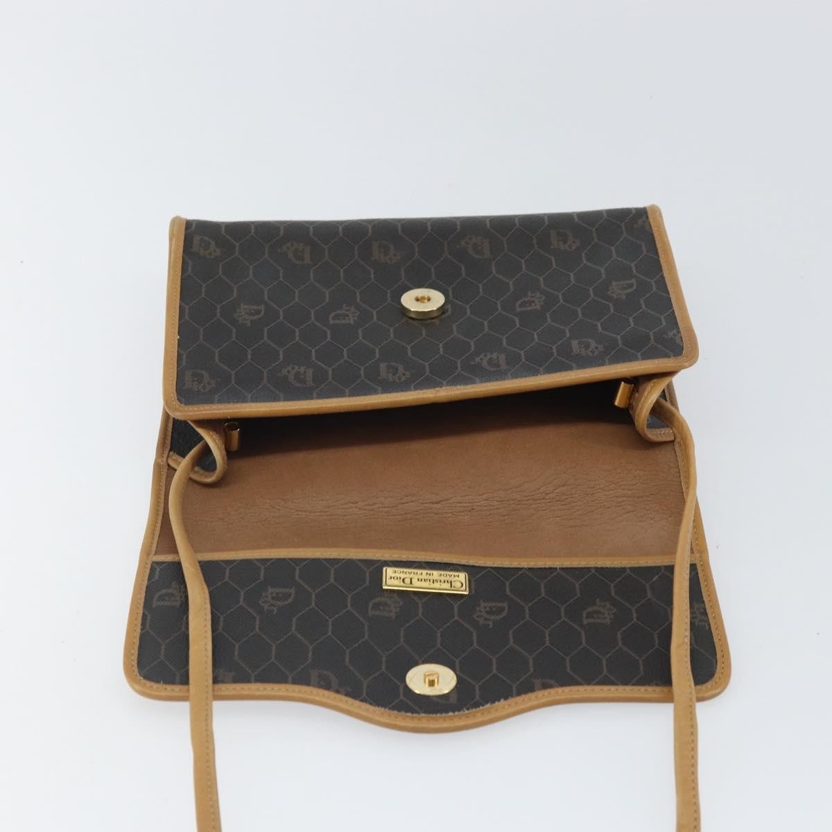 Christian Dior Vintage Honeycomb Shoulder Bag Canvas, BLACK, CANVAS, Shoulder bag