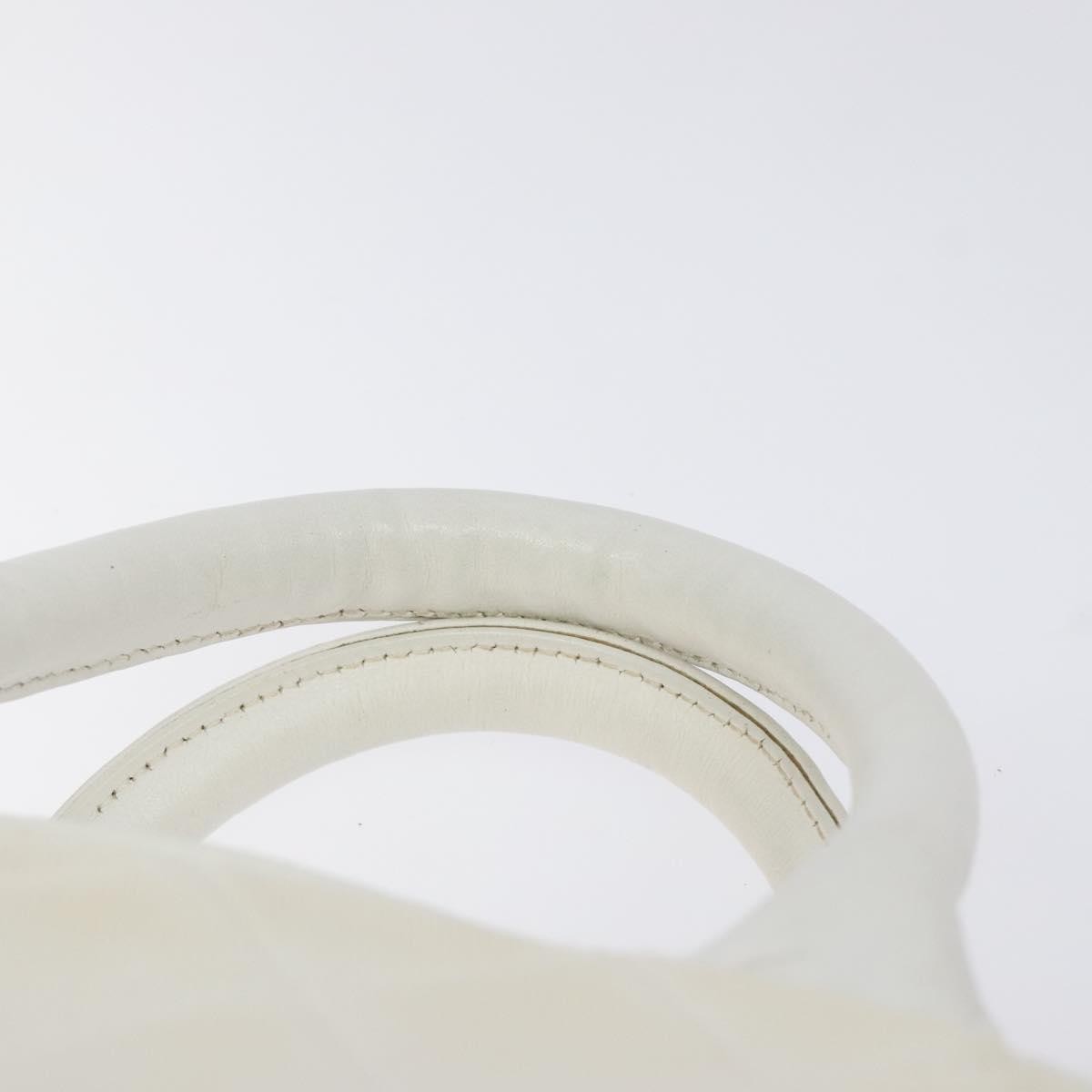 Chanel Vintage Logo Bowler Bag Quilted Canvas, WHITE, CANVAS, Handbag