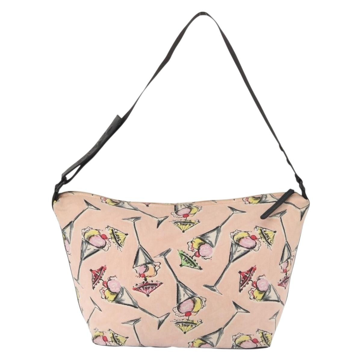 Chanel Ice Cream Sundae Shoulder Bag Printed Canvas, PINK, CANVAS, Shoulder bag