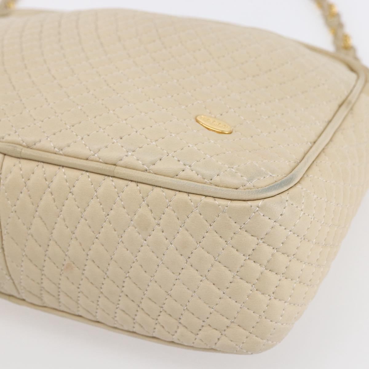 Bally Vintage Shoulder Bag Quilted leather, Ecru, Leather, Shoulder Bag