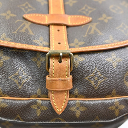 Louis Vuitton Saumur Handbag Monogram Canvas, Brown, Canvas, Shoulder Bag