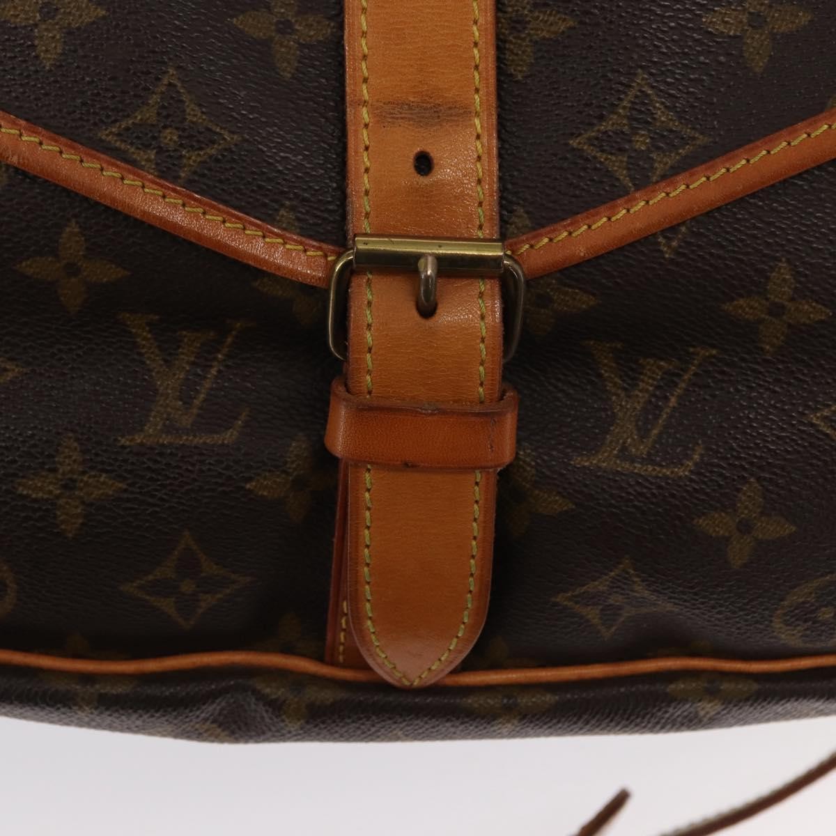 Louis Vuitton Saumur Handbag Monogram Canvas, BROWN, CANVAS, Shoulder bag