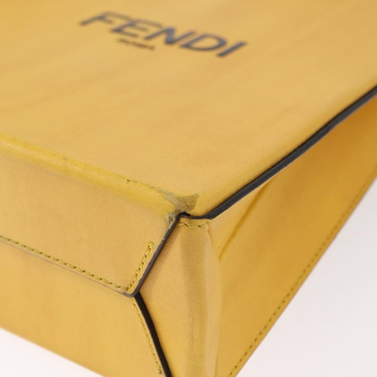 Fendi Pack Shopping Tote Leather, YELLOW, LEATHER, Handbag