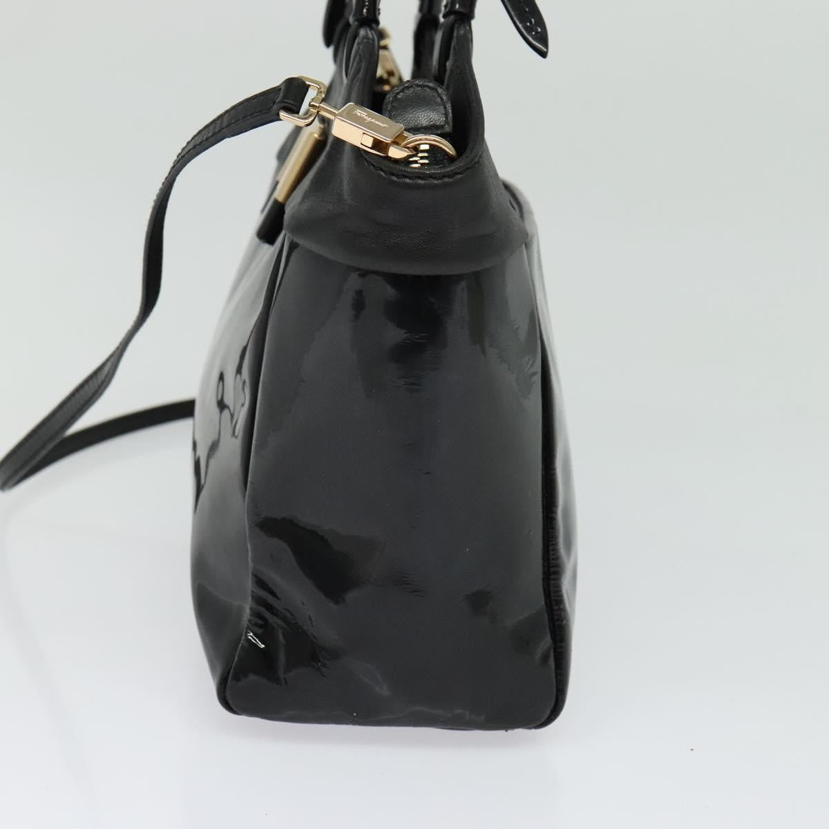 Salvatore Ferragamo Vala Handbag Patent leather, BLACK, PATENT_LEATHER, Handbag