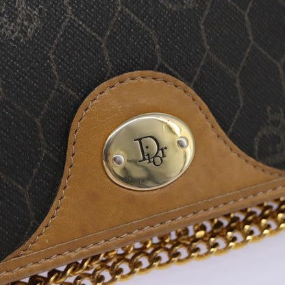 Christian Dior Vintage Honeycomb chain Canvas, BLACK, CANVAS, Handbag