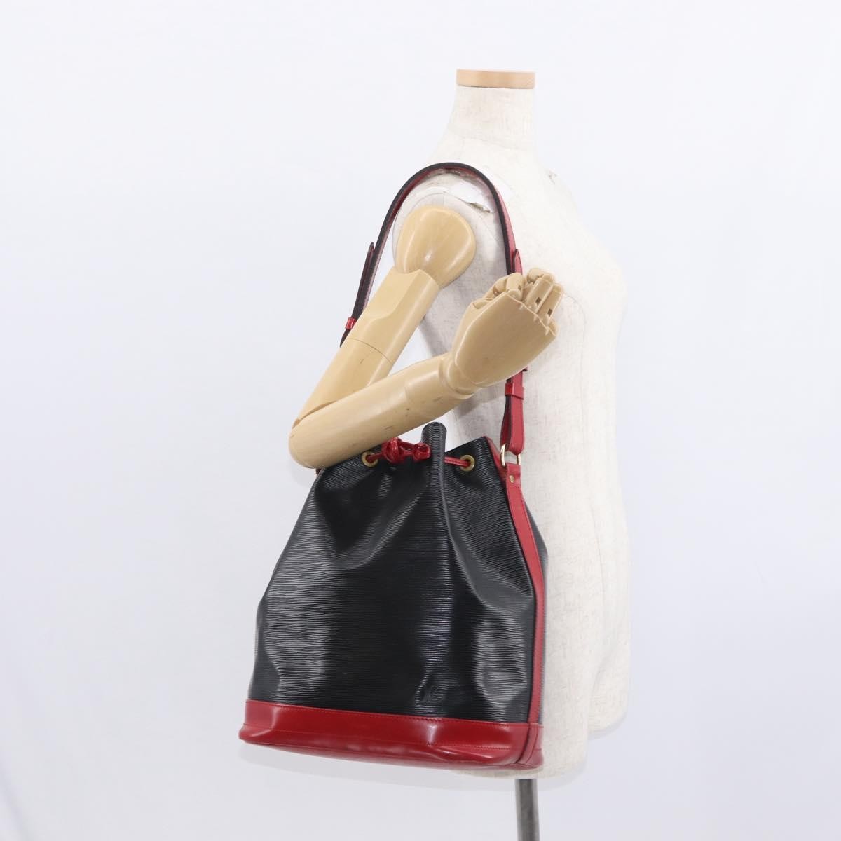 Louis Vuitton Bicolor Noe Handbag Epi Leather, BLACK, LEATHER, Shoulder bag