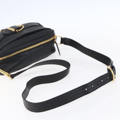 Burberry Vintage Shoulder Bag Leather, BLACK, LEATHER, Shoulder bag
