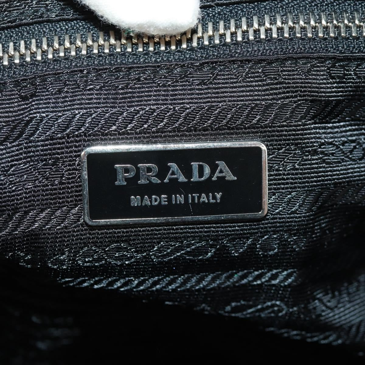 Prada Double Pocket Drawstring Shoulder Bag Tessuto, Black, Nylon, Shoulder Bag