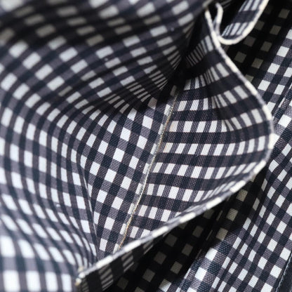 Chanel Top Handle Satchel Gingham Print Canvas, BLACK, CANVAS, Handbag