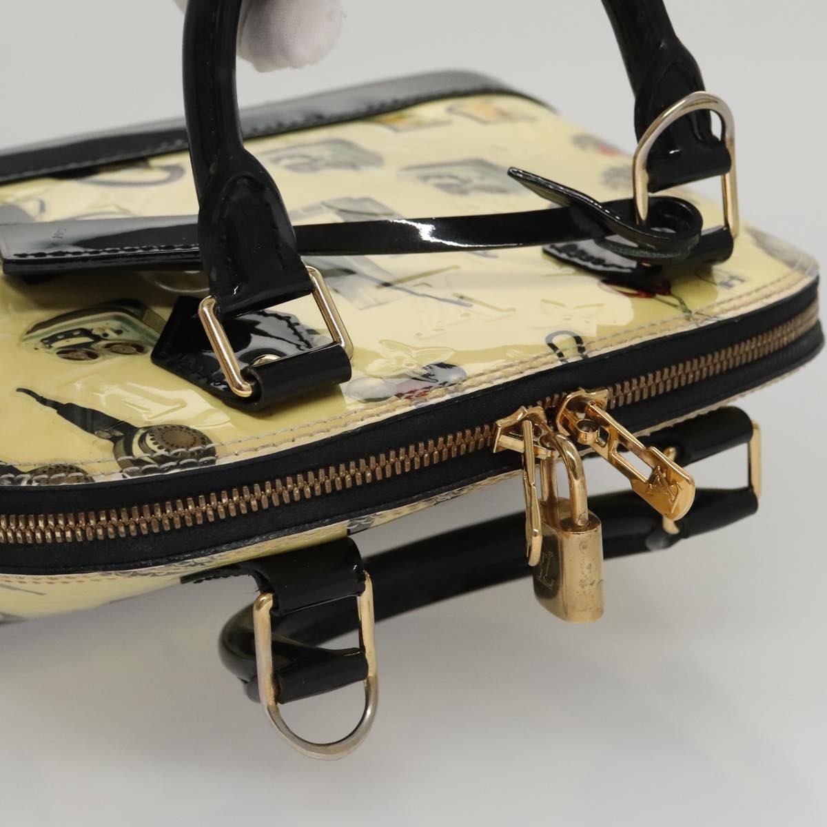 Louis Vuitton Alma Handbag Limited Edition Stickers Monogram Vernis, MULTICOLOUR, PATENT_LEATHER, Handbag