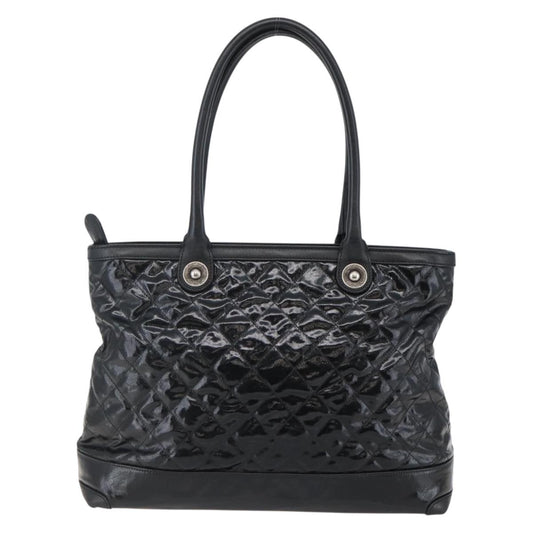 Chanel CC Charm Zip Tote Quilted Coated Canvas, BLACK, CANVAS, Tote bag