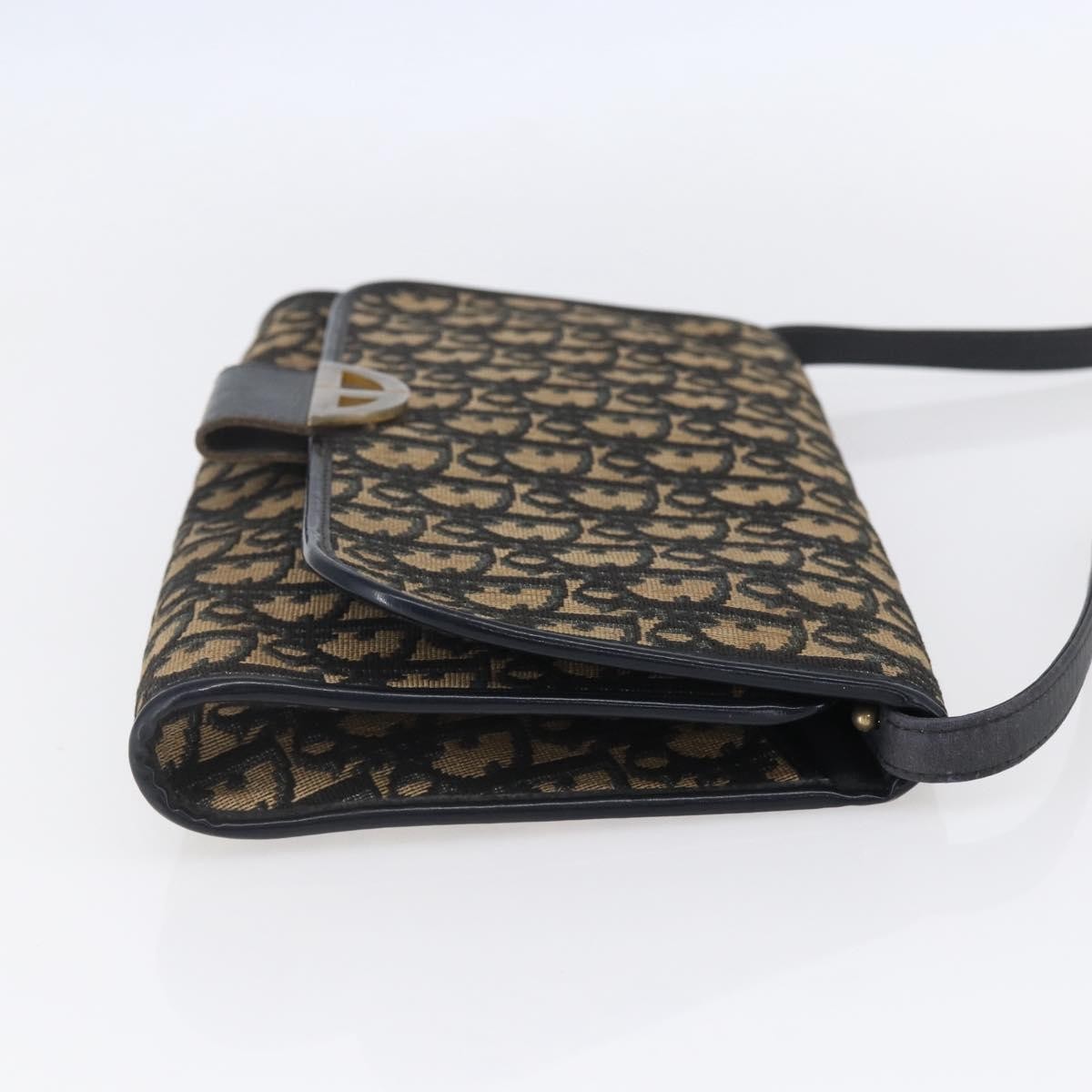 Christian Dior Vintage Trotter Flap Shoulder Bag Diorissimo Canvas, NAVY, CANVAS, Shoulder bag