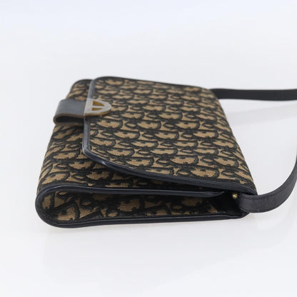 Christian Dior Vintage Trotter Flap Shoulder Bag Diorissimo Canvas, NAVY, CANVAS, Shoulder bag