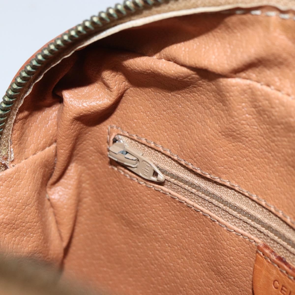 Celine Vintage Macadam Shoulder Bag Canvas and Leather, BROWN, CANVAS, Shoulder bag