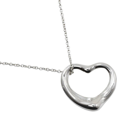 Tiffany & Co. Elsa Peretti Open Heart Pendant Necklace Sterling Silver, SILVER, SILVER, Necklace