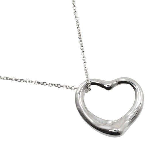 Tiffany & Co. Elsa Peretti Open Heart Pendant Necklace Sterling Silver, SILVER, SILVER, Necklace