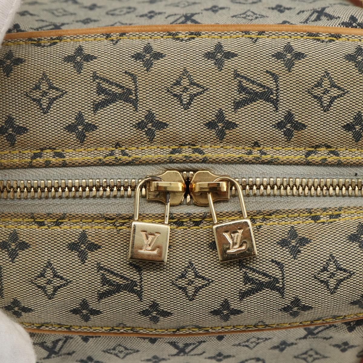 Louis Vuitton Marie Handbag Mini Lin, BLUE, CANVAS, Handbag