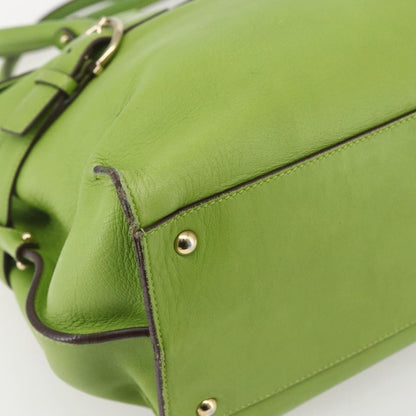 Salvatore Ferragamo Virna Satchel Leather, GREEN, LEATHER, Handbag