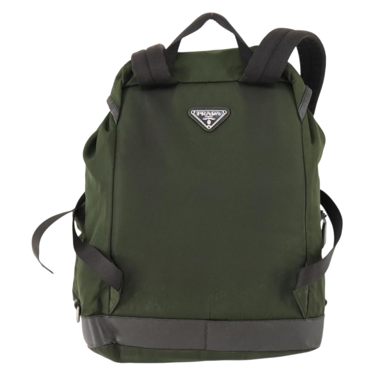 Prada Double Front Pocket Backpack Tessuto, KHAKI, NYLON, Backpack