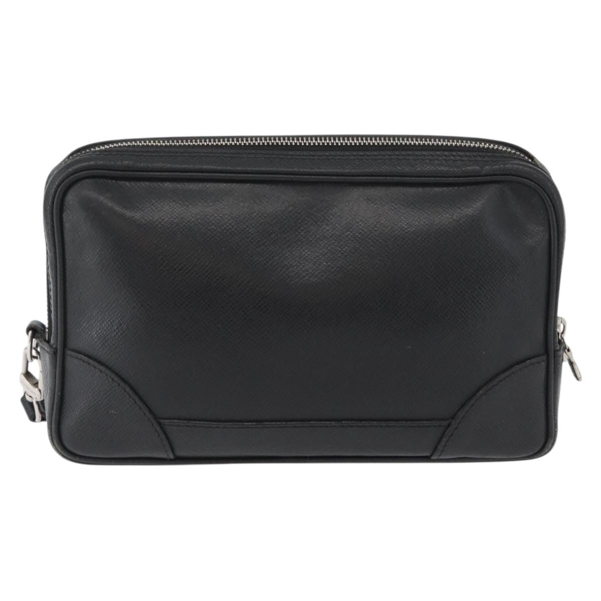Louis Vuitton Pavel Handbag Taiga Leather, BLACK, LEATHER, Clutche & pouche