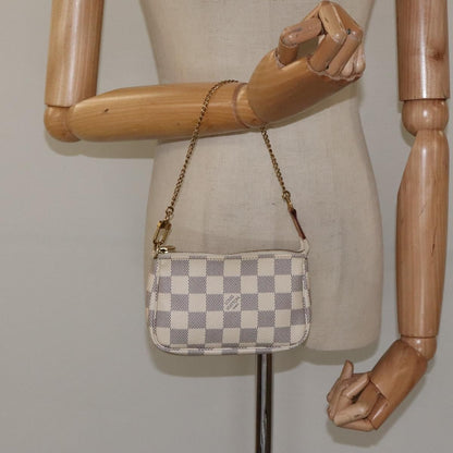 Louis Vuitton Pochette Accessoires Damier, WHITE, CANVAS, Clutche & pouche