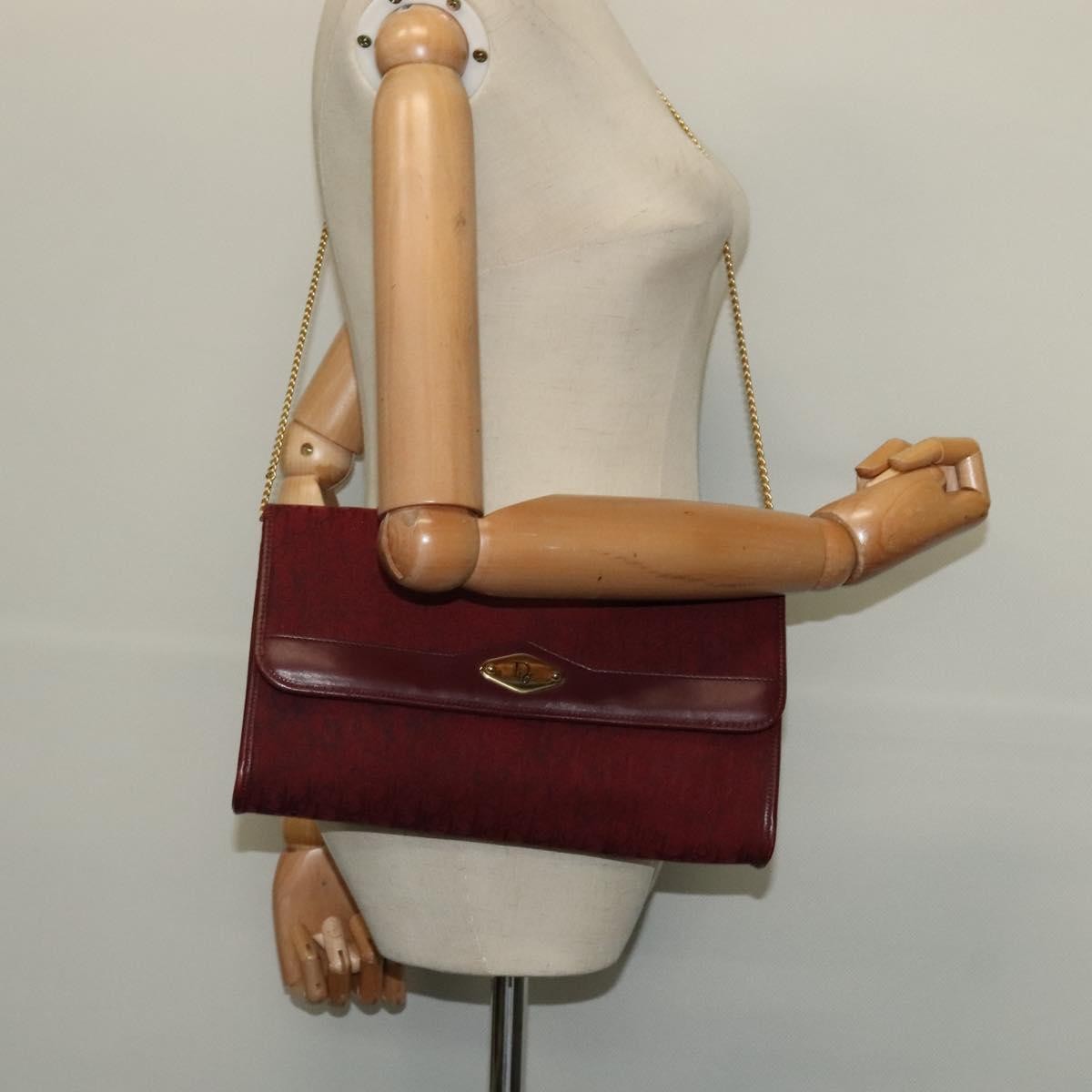 Christian Dior Vintage Trotteur Chain shoulder bag Canvas, RED, CANVAS, Shoulder bag