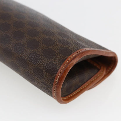 Celine Macadam Pochette Canvas and Leather, BROWN, CANVAS, Clutche & pouche