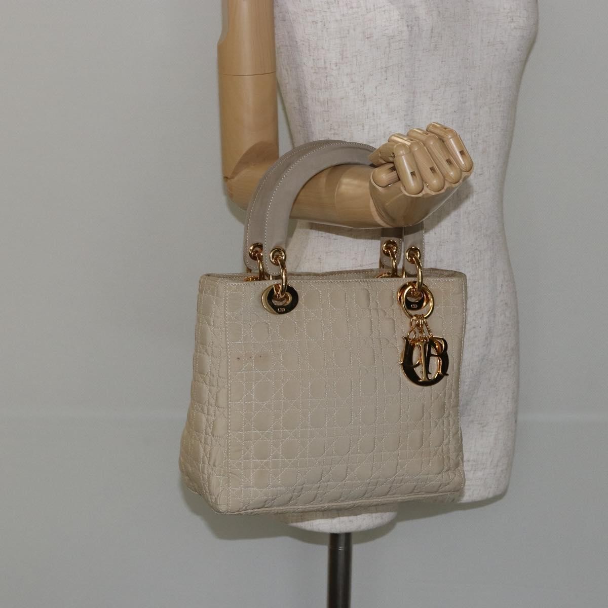 Christian Dior Lady Dior Bag Nylon, BEIGE, NYLON, Handbag