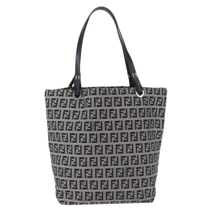 Fendi Shopping Tote Zucchino Canvas, NAVY, CANVAS, Tote bag