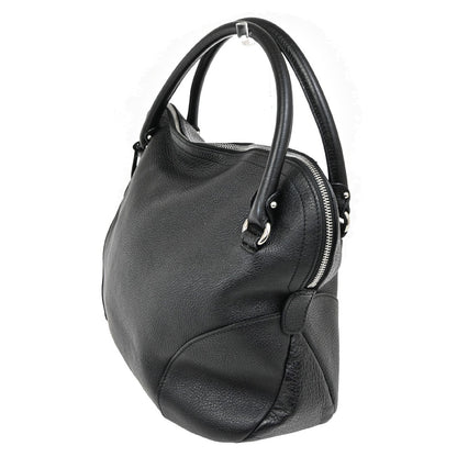 Salvatore Ferragamo Gancini handbag Leather, BLACK, LEATHER, Handbag