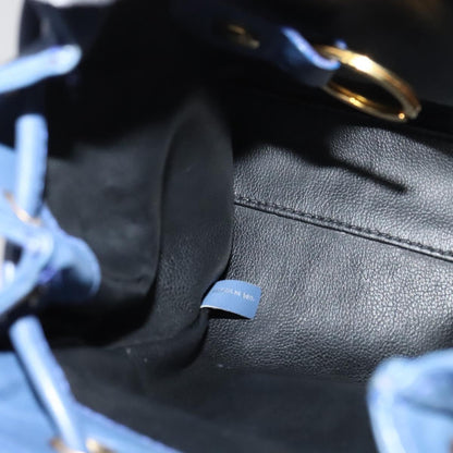 Christian Dior Vintage Flap Backpack Leather, BLUE, LEATHER, Backpack