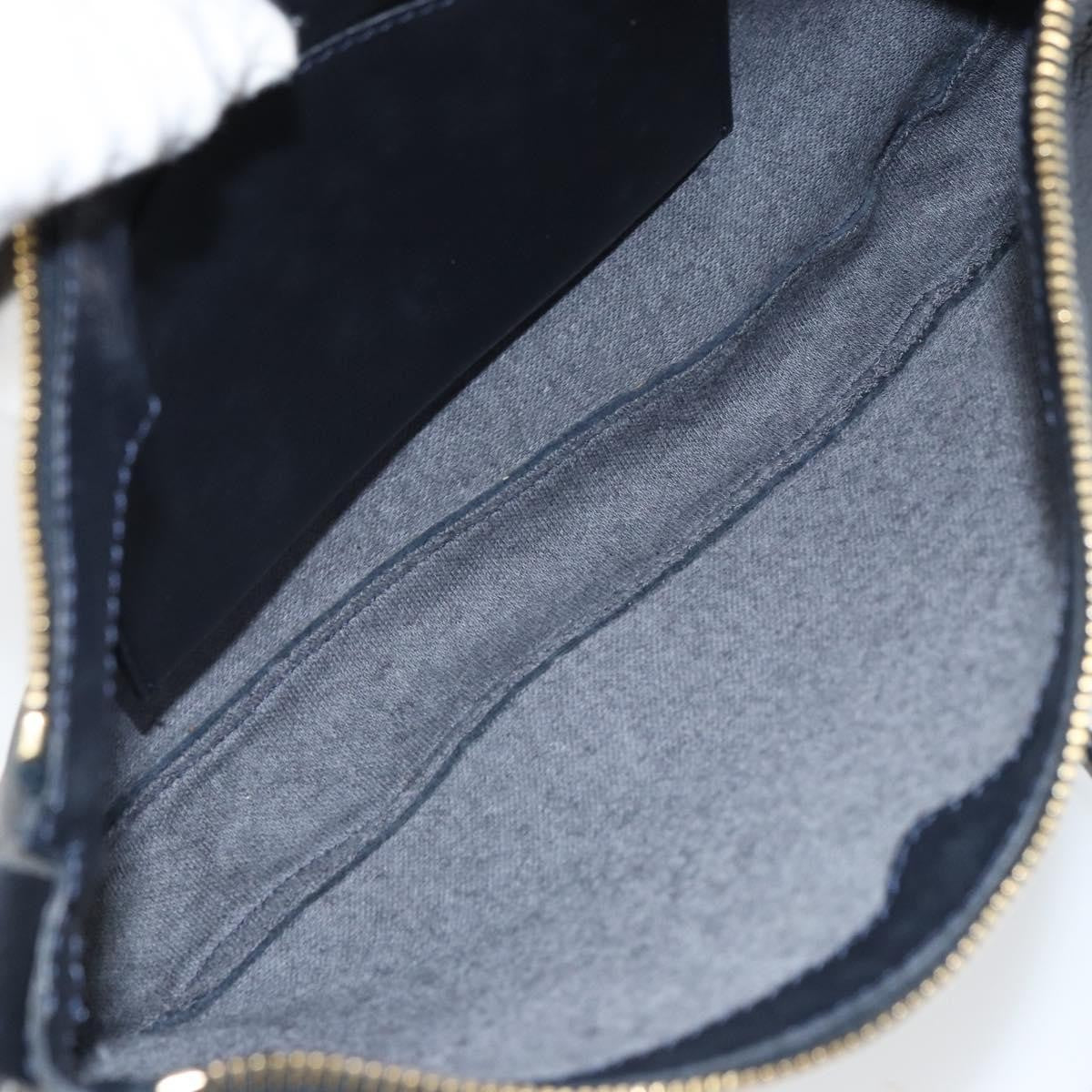 Celine Vintage Shoulder Bag Leather, NAVY, LEATHER, Shoulder bag