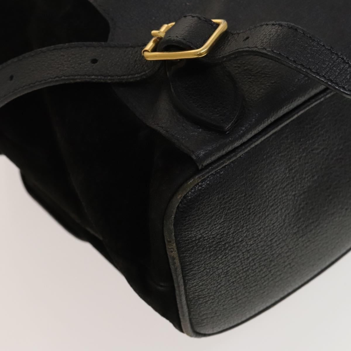 Gucci Vintage Bamboo Backpack Suede, BLACK, SUEDE, Backpack