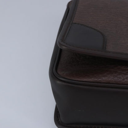 Salvatore Ferragamo Gancini Pouch Leather, BROWN, LEATHER, Clutche & pouche