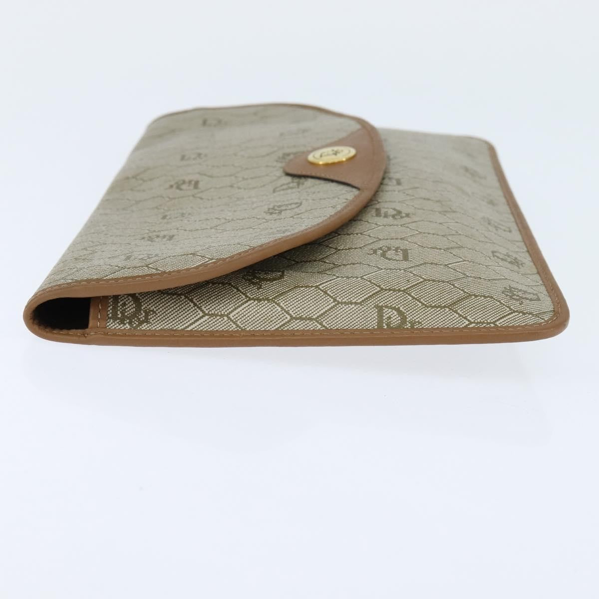 Christian Dior Vintage honeycomb clutch Canvas, BEIGE, CANVAS, Clutche & pouche