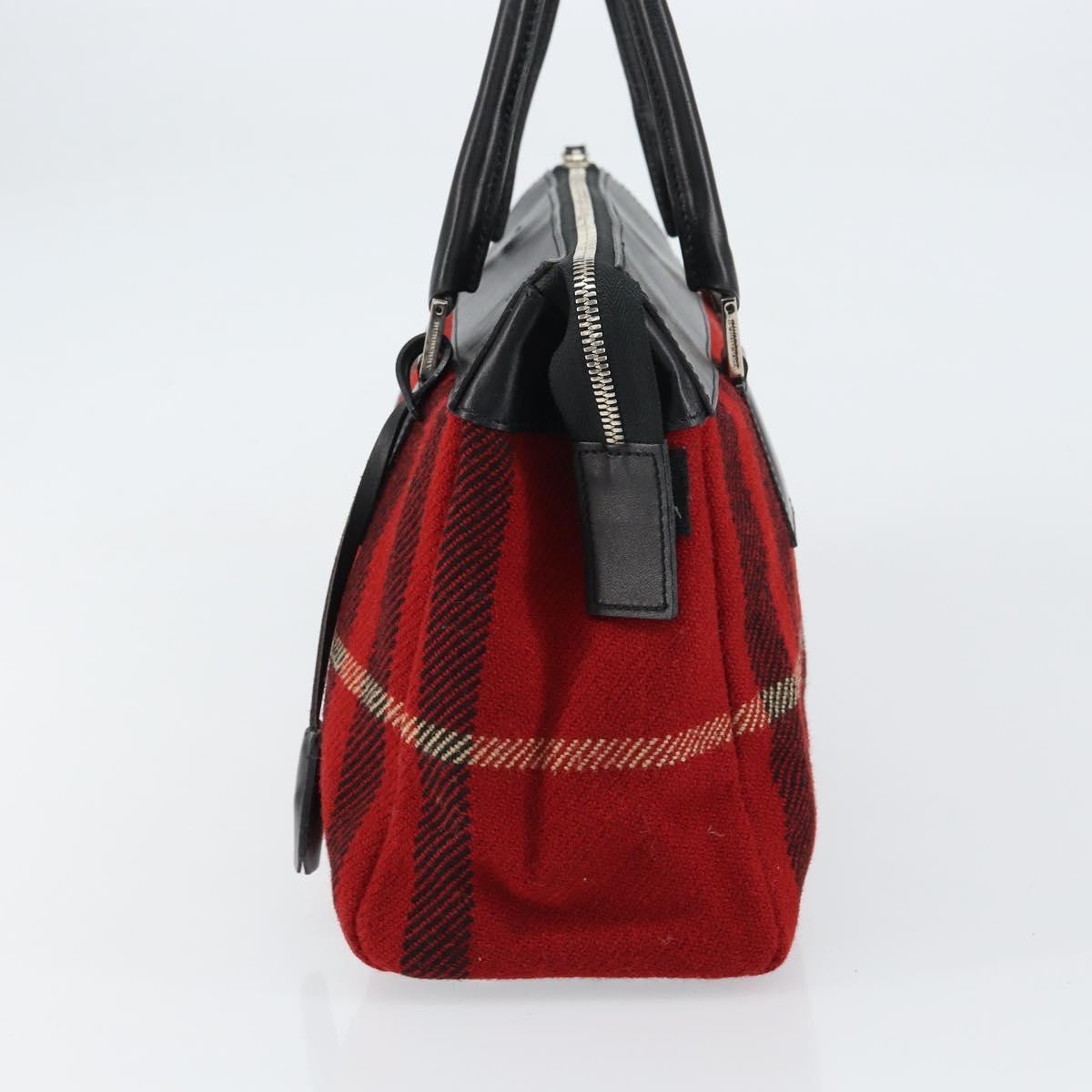 Burberry Nova Check Handbag Wool, RED, WOOL, Handbag